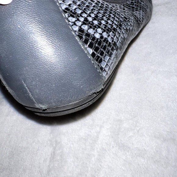 Vionic Women's Ballet Flats Minna Boa Gray Leather Slip On Round Toe Shoe - Picture 3 of 12